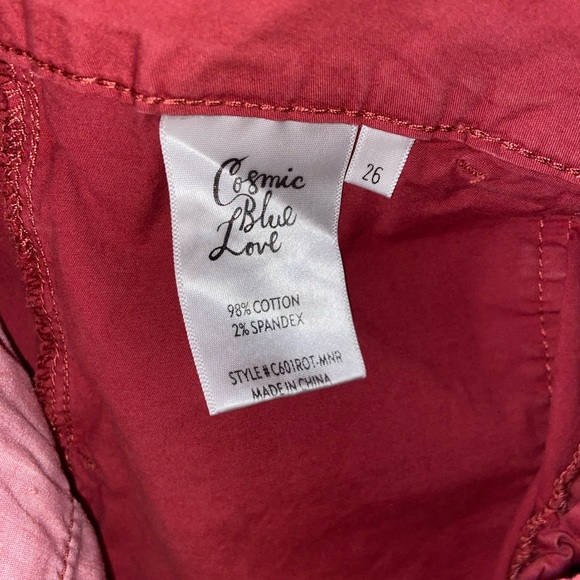 Cosmic x Urban Outfitters cute burgundy cargo style shorts retro y2k bottoms - Picture 7 of 7